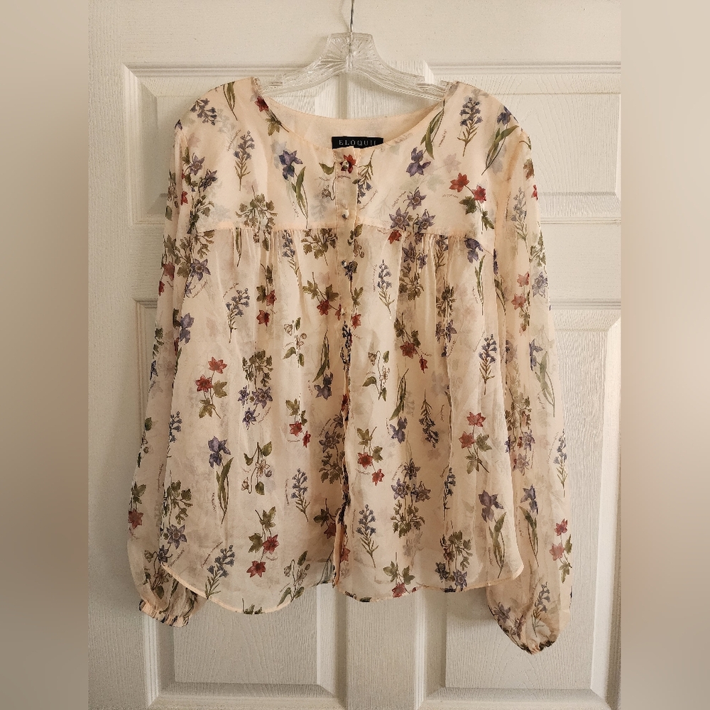 Sheer flowy floral top
